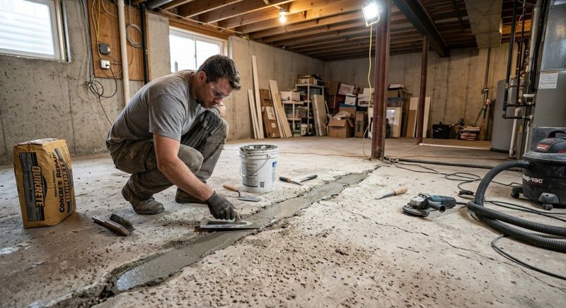 Cracked Basement Floor Repair in Staten Island, NY