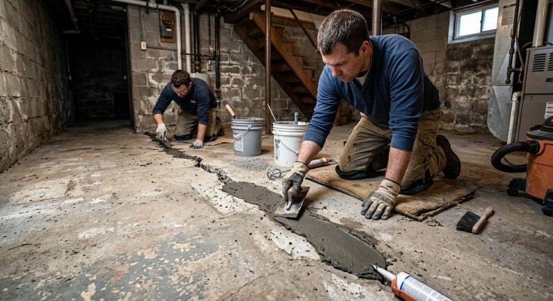 Cracked Basement Floor Repair in Staten Island, NY