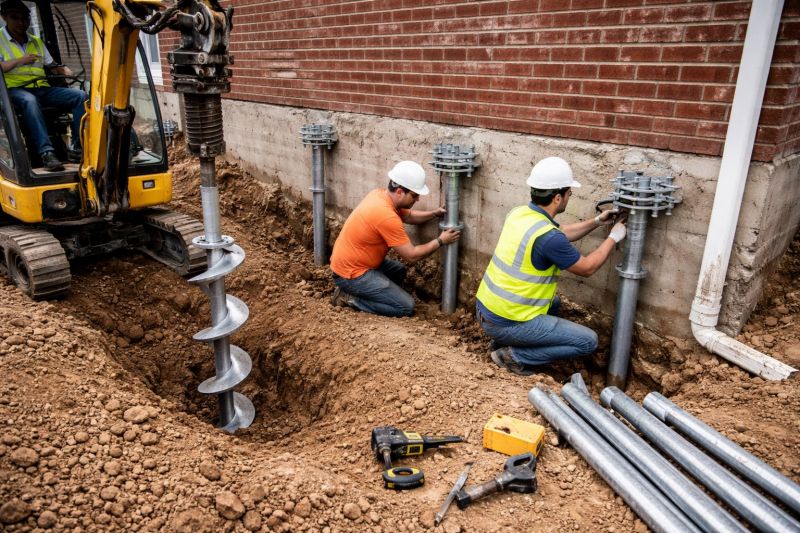 Helical Piers Installation in Staten Island, NY
