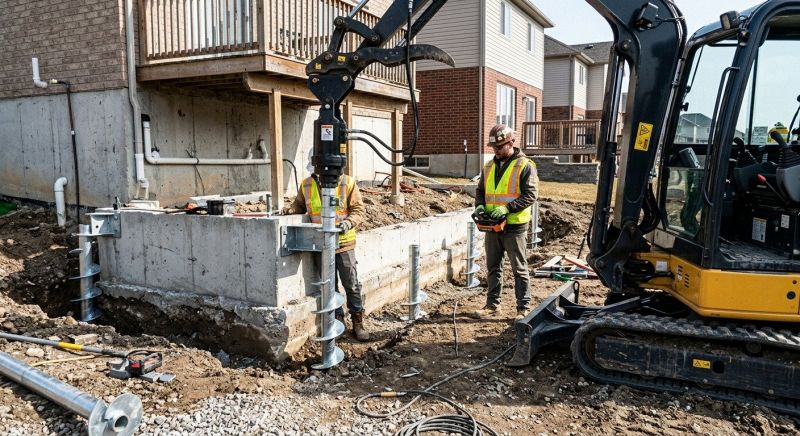 Helical Pile Installation in Staten Island, NY